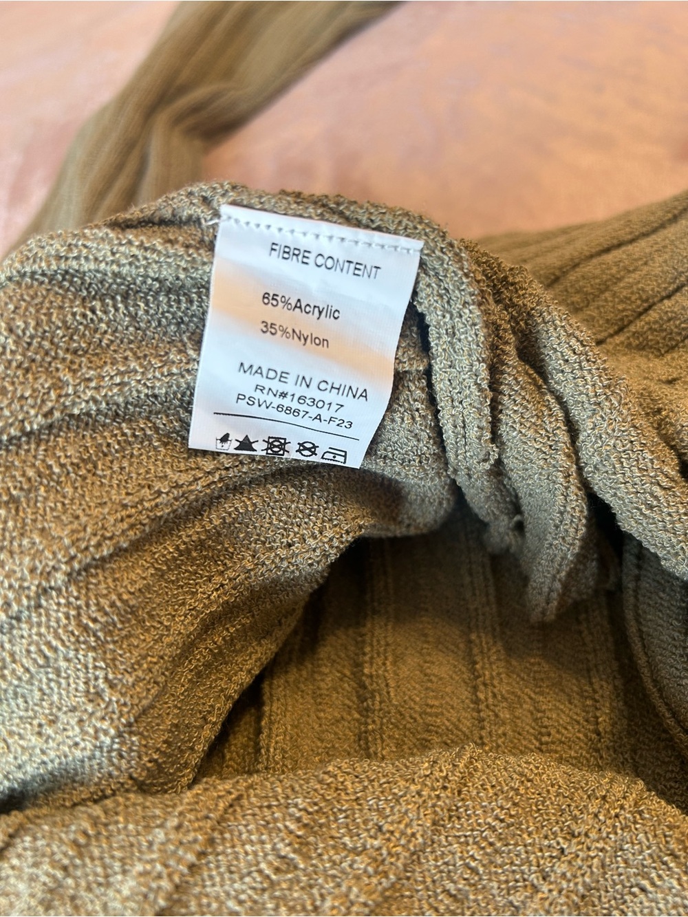 Princess Polly Olive Ribbed Off-Shoulder Crop Sweater - Picture 3 of 3